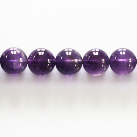 BeauMonde Bijoux - Améthyste 10 mm environ perle ronde A Brésil