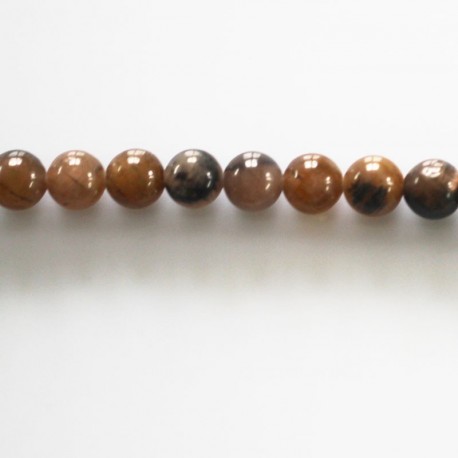 Chiastolite 6 mm round bead - BeauMonde Bijoux
