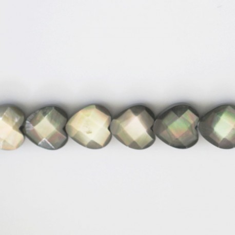 BeauMonde Bijoux - Nacre grise 10 mm coeur faceté Tahiti