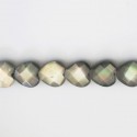 Heart mother-of-pearl grey faceted 10 mm - BeauMonde Bijoux