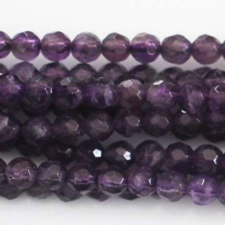 BeauMonde Bijoux - Amethyste 4 mm environ perle ronde facettée Brésil
