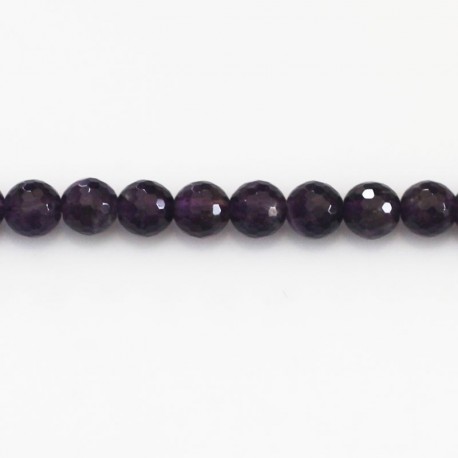BeauMonde Bijoux - Améthyste 5.8/6.2 mm environ perle ronde facettée Brésil