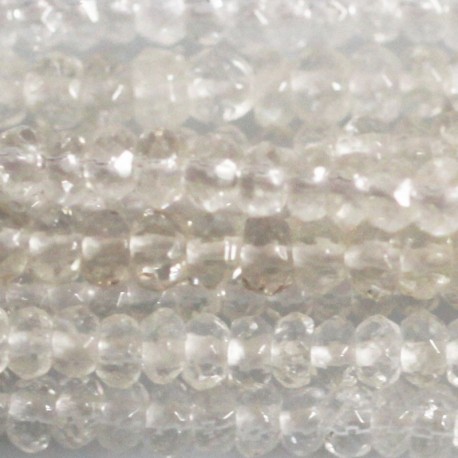 BeauMonde Bijoux - Cristal de roche 2.5x4 mm environ rondelle facettée A+ Brésil