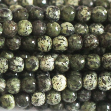 Jasper 4 mm silver green beads round - BeauMonde Bijoux