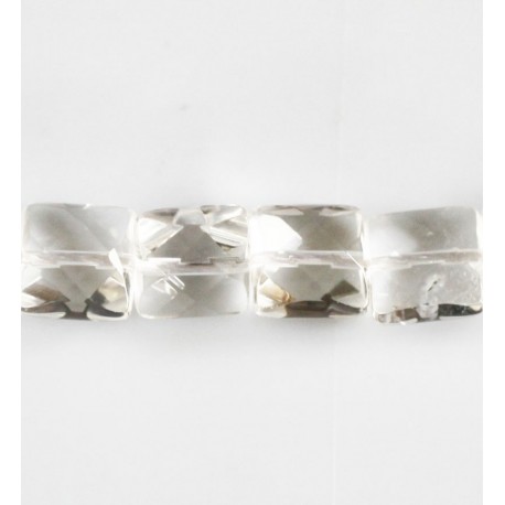 BeauMonde Bijoux - Cristal de roche 10 mm environ carré plat facetté A+ Brésil