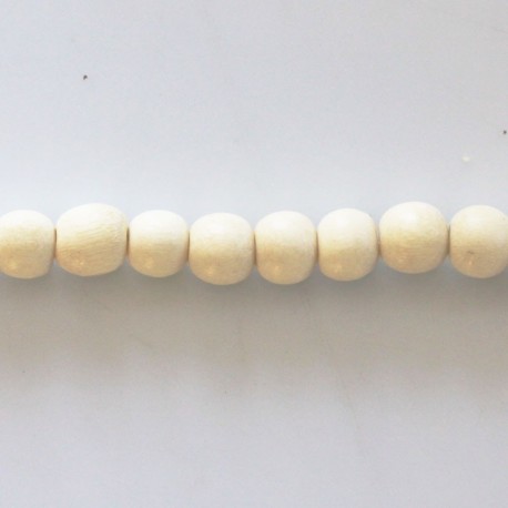 BeauMonde Bijoux - Bois blanc 6 mm perle ronde Indonésie