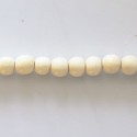 Wooden white 6 mm round bead