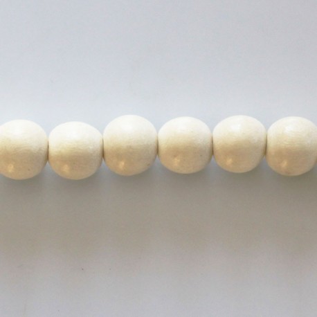 Wooden bead 8 mm round white - BeauMonde Bijoux