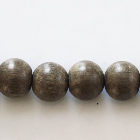 Wooden bead 12 mm round grey - BeauMonde Bijoux