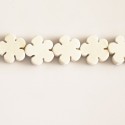 White wooden flower 16x16x4.5 mm - BeauMonde Bijoux