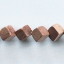 BeauMonde Bijoux - Bois rose 10 mm environ cube diagonal Madagascar