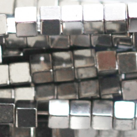Hematite silver 3 mm square - BeauMonde Bijoux