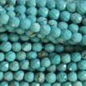 Howlite 4 mm perle ronde facetée Turquoise