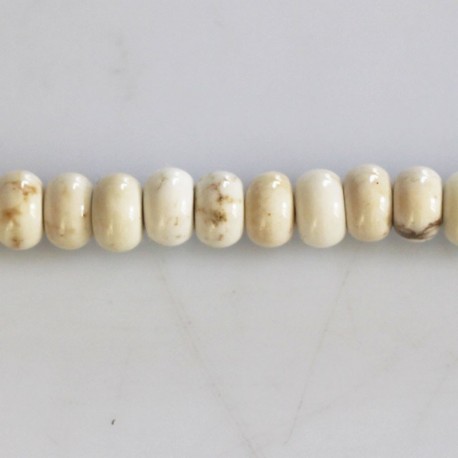 BeauMonde Bijoux - Howlite 3/4x6mm rondelle ivoire arrondie