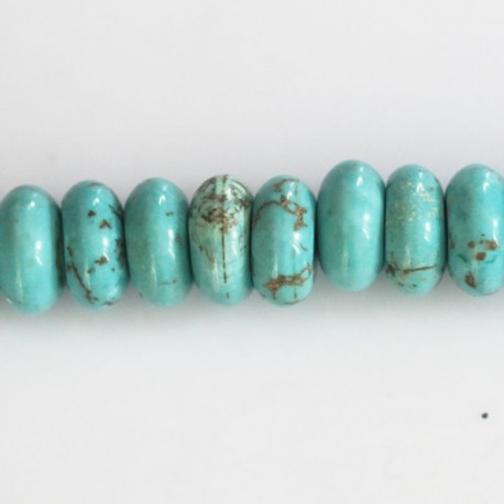 Howlite 4x8/8.5 mm turquoise washer - BeauMonde Bijoux