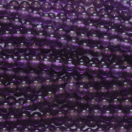 BeauMonde Bijoux - Améthyste 3 mm environ perle ronde A Brésil