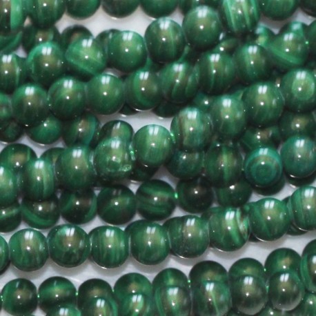 BeauMonde Bijoux - Malachite 3 mm environ perle ronde A+ Zaïre
