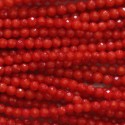 BeauMonde Bijoux - Bambou de mer teinté rouge 2 mm perle ronde facettée Pacifique