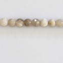 Agate 6 mm perle ronde facetée blanc/gris