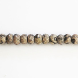 Jaspe gris Picasso 6x4 mm environ rondelle facettée Madagascar