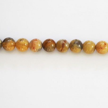 Agate crasy lace 6 mm round bead - BeauMonde Bijoux