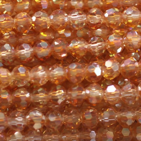 Glass bead 4 mm round faceted - BeauMonde Bijoux