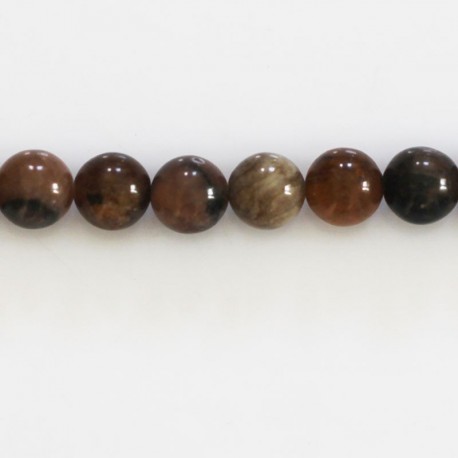 Chiastolite 8 mm round bead - BeauMonde Bijoux