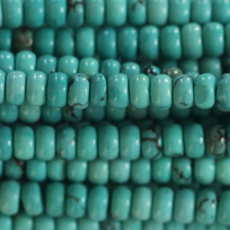 BeauMonde Bijoux - Howlite 2/3x4 mm rondelle arrondie turquoise
