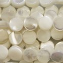 BeauMonde Bijoux - Nacre blanche 6 mm médaillon plat Indonésie