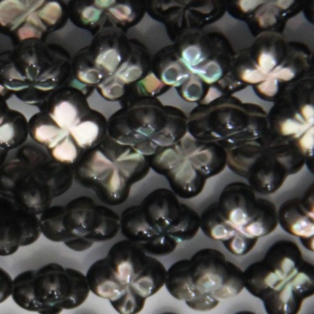 Clover 8/9 mm grey mother-of-pearl square - BeauMonde Bijoux