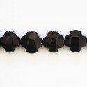 Onyx 10 mm faceted flower 4 petals