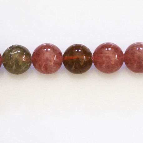 Multistones 10 mm round muscovite bead and green garnet - BeauMonde Bijoux