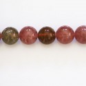 Multistones 10 mm round muscovite bead and green garnet