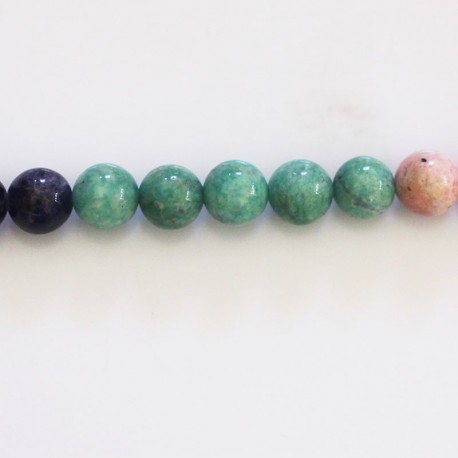 Multipierres 10 mm perle ronde muscovite et grenat vert - BeauMonde Bijoux