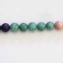 Multipierres 10 mm perle ronde muscovite et grenat vert