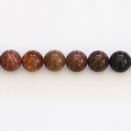 Petrified wood 8 mm round bead Madagascar - BeauMonde Bijoux