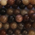 BeauMonde Bijoux - Bois pétrifié 4 mm perle ronde A+ Madagascar