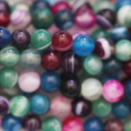 Agate 4 mm multi-veined round bead - BeauMonde Bijoux