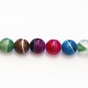 BeauMonde Bijoux - Agate 8/8.3 mm environ perle ronde multi veinée (agate chauffée)