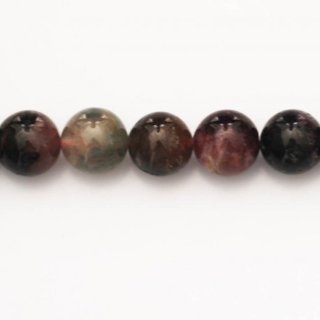 Tourmaline 10 mm round mixed bead - BeauMonde Bijoux