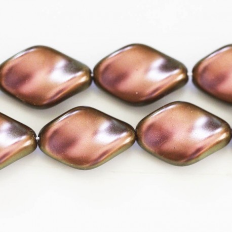 Bohemian beads twisted oval mother-of-pearl 12x18 mm - BeauMonde Bijoux
