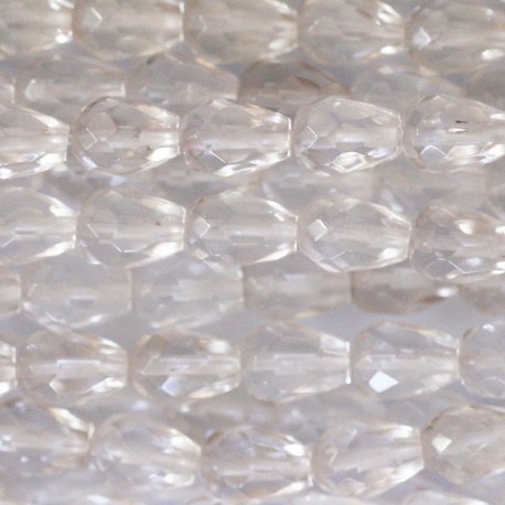 BeauMonde Bijoux - Cristal de roche 6x8 mm environ goutte facettée A+ Brésil