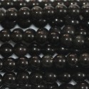 Obsidienne noire rainbow 4 mm perle ronde AA (oeil celeste) Mexique