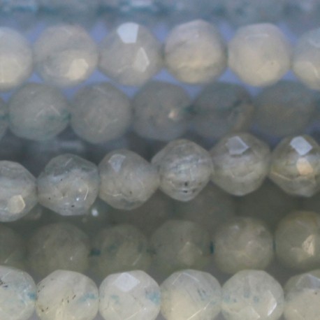 Aquamarine 4 mm round faceted bead - BeauMonde Bijoux