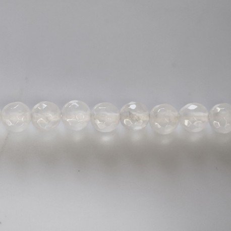 BeauMonde Bijoux - Agate blanche 6 mm perle ronde facettée qualité A Inde