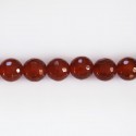Carnelian 8 mm faceted round bead (red agate) Brazil - BeauMonde Bijoux