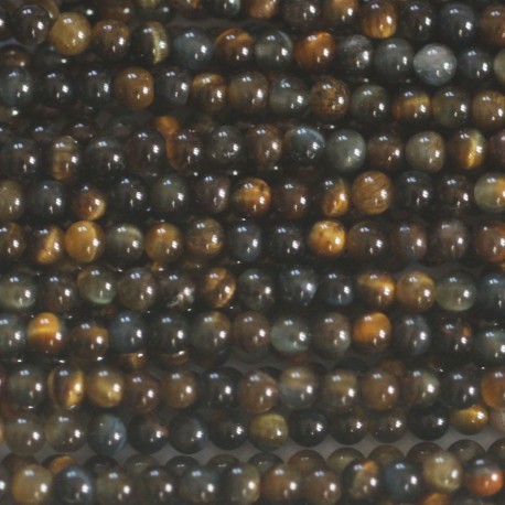 BeauMonde Bijoux - Oeil de faucon (bleu) 2 mm environ perle ronde A Afrique du Sud
