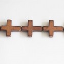 Hematite 18x14 mm copper cross