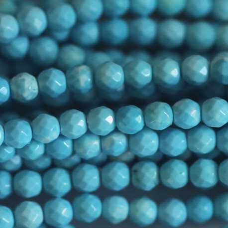 BeauMonde Bijoux - Howlite turquoise 3 mm perle ronde facetée