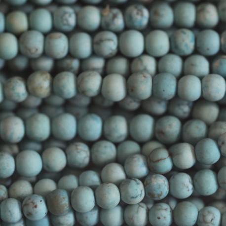 Howlite turquoise 4 mm round matte bead - BeauMonde Bijoux